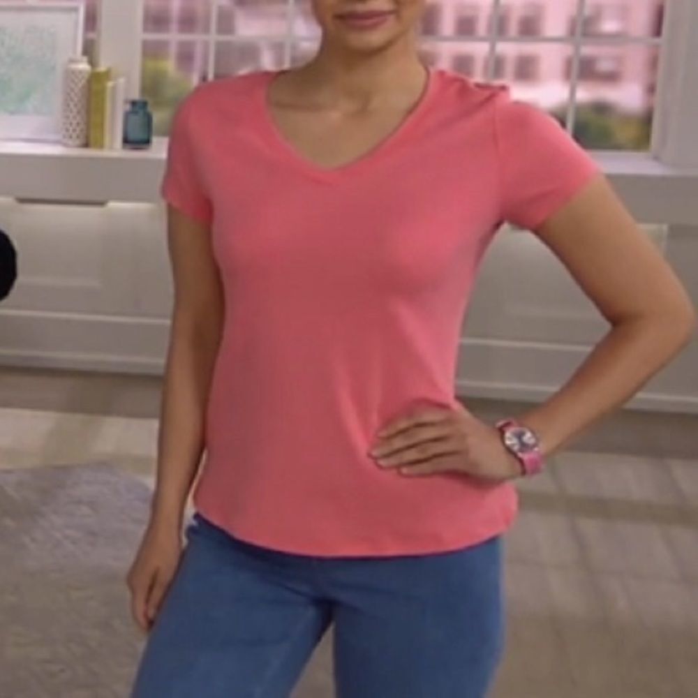 Isaac Mizrahi Live! Essentials Pima Cotton V-Neck T-Shirt